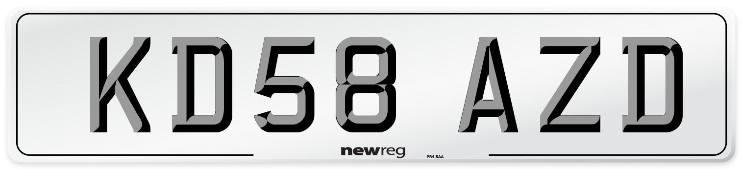 KD58 AZD Number Plate from New Reg